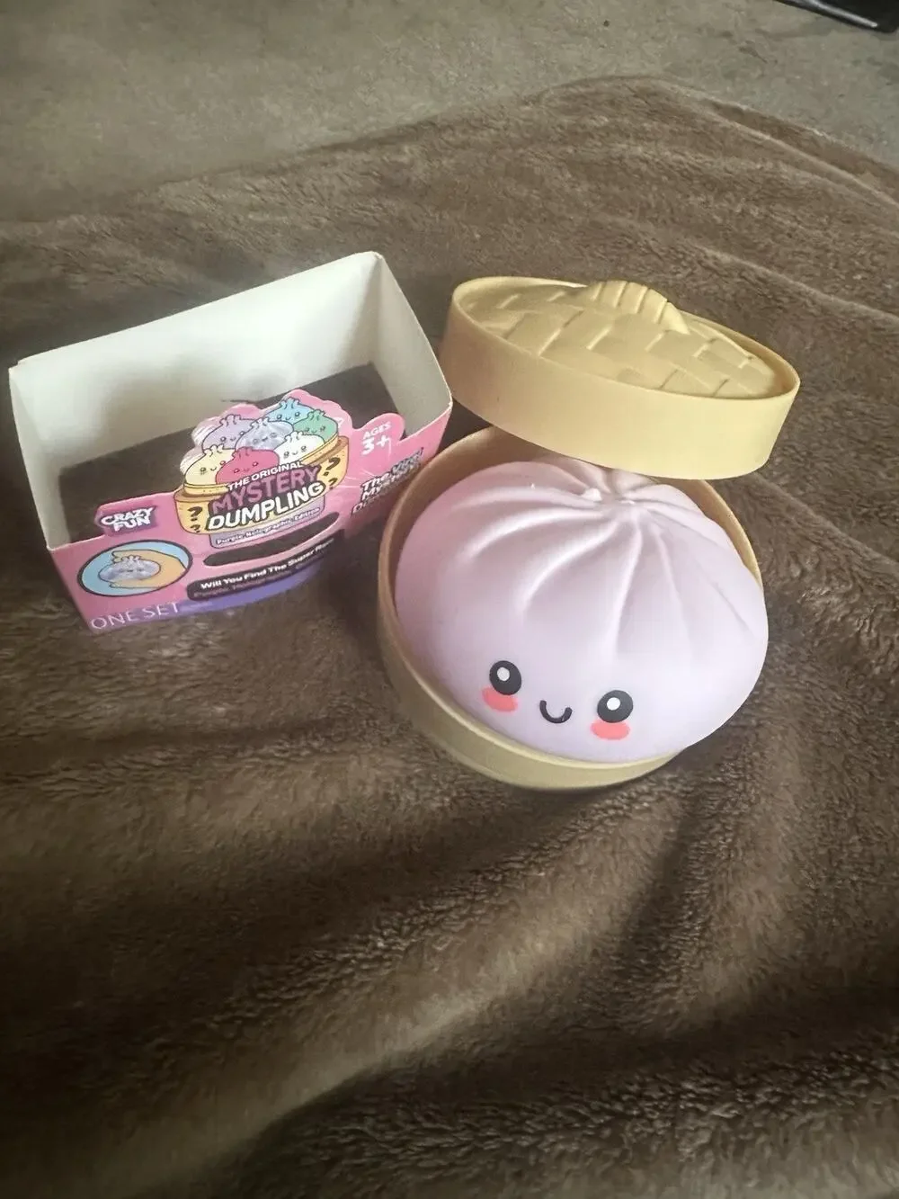 Opened RMS Purple Holographic Viral Mystery Dumpling- Squishy LAVENDER LT PURPLE